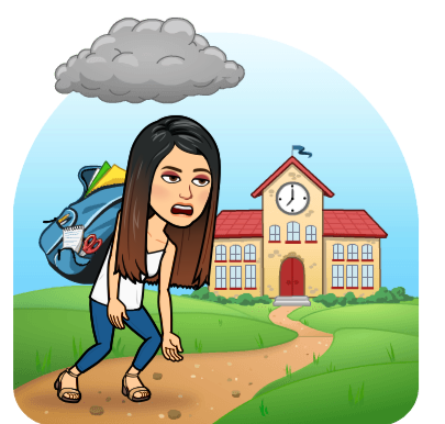 Ella está llegando tarde a clase
